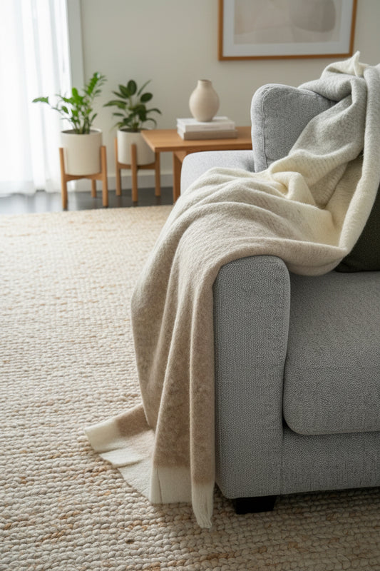 Ombre Brushed Alpaca Throw