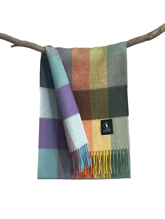 Dalcielo Alpaca Rainbow Check Scarf