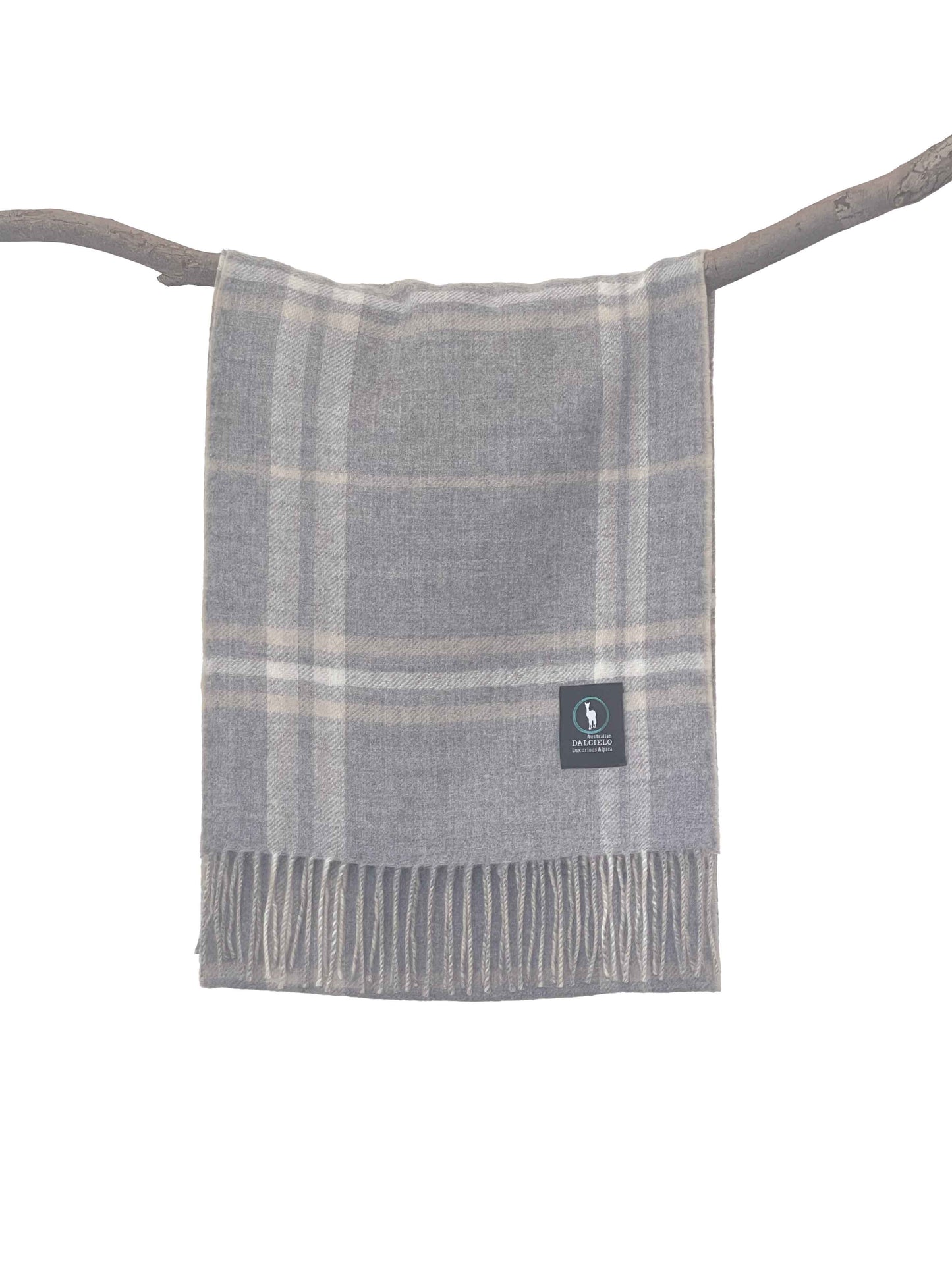 Double Sided Alpaca Check Scarf