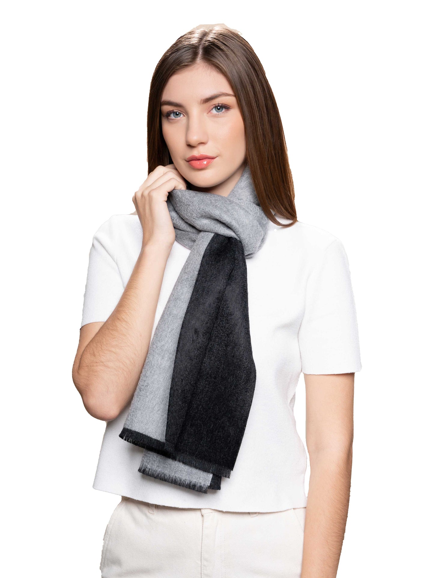 Dalcielo Baby Suri Alpaca Double sided Scarf