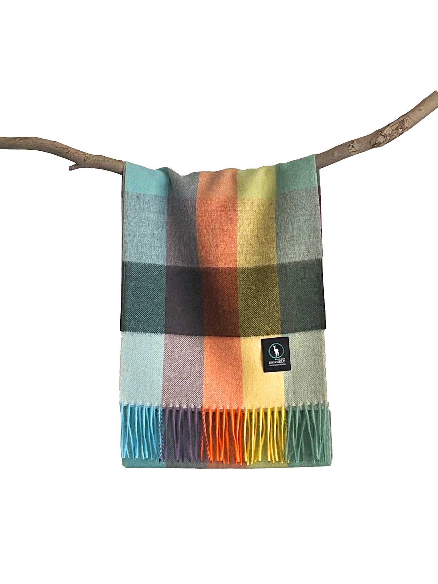 Dalcielo Alpaca Rainbow Check Scarf