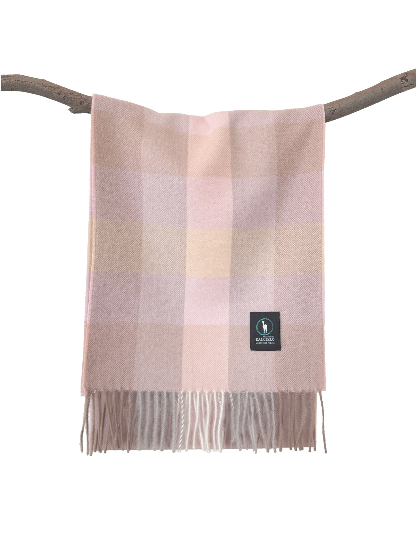 Dalcielo Alpaca Block Check Scarf