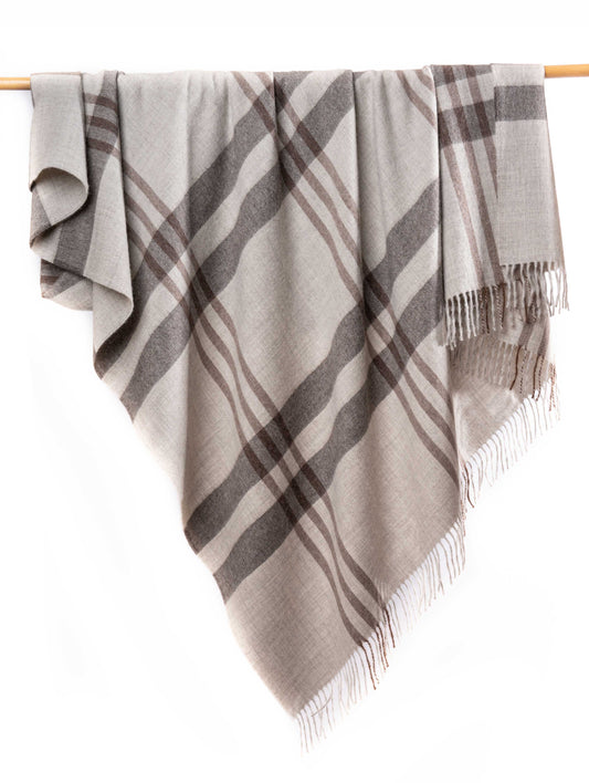 Eco-friendly Alpaca Check Throw Blanket