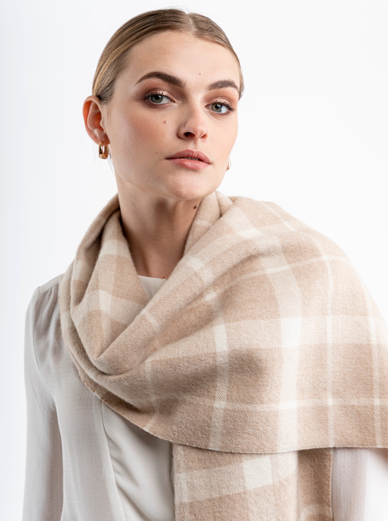 Dalcielo Baby Alpaca Check Scarf ECO Friendly