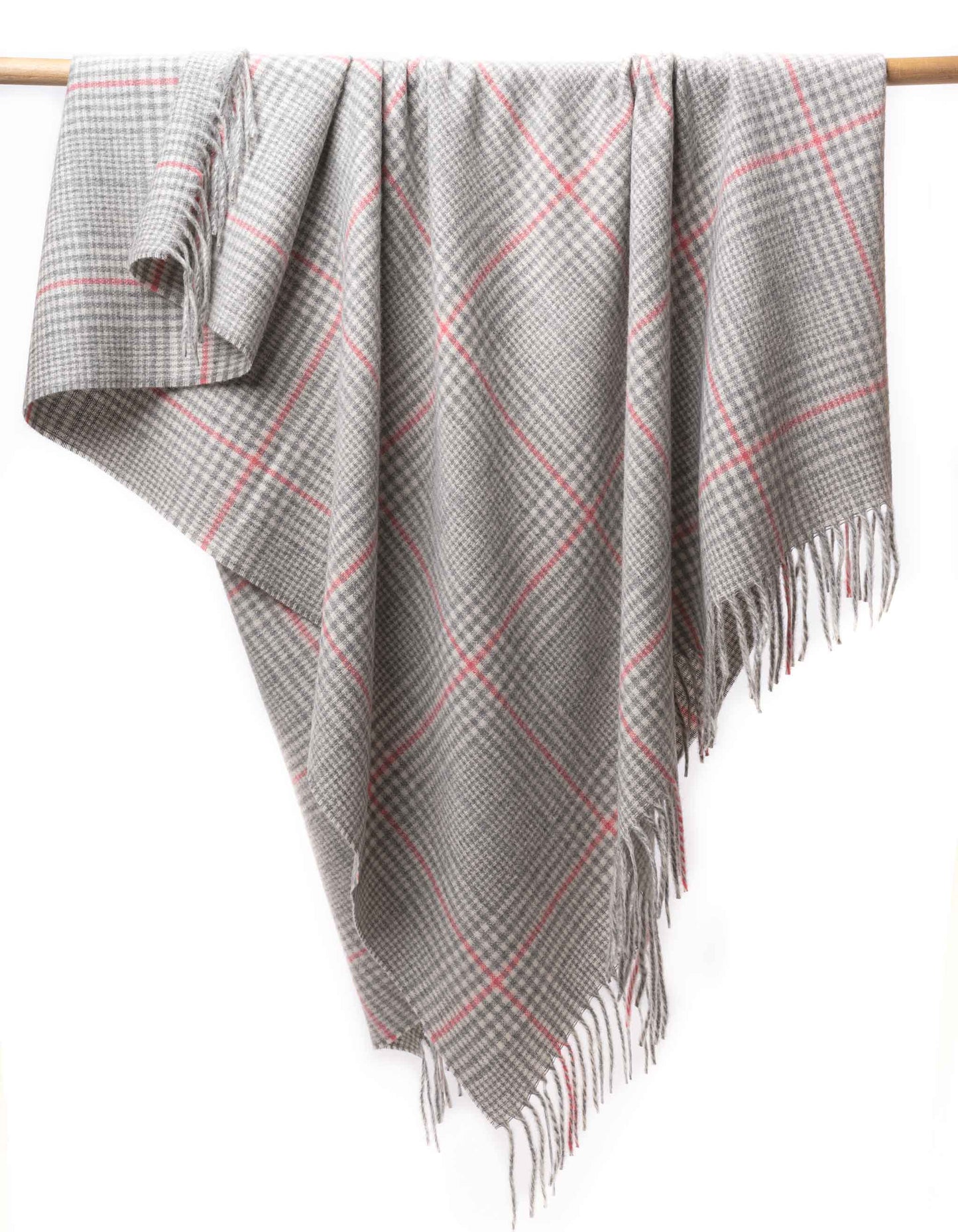 Alpaca Wool Check Throw Blanket