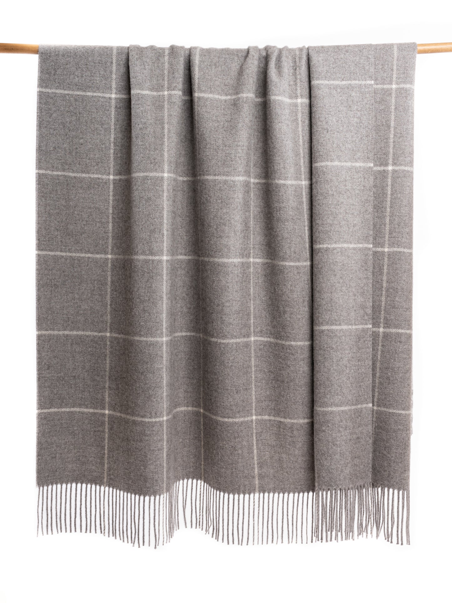 Eco-friendly Windowpane Alpaca Throw Blanket