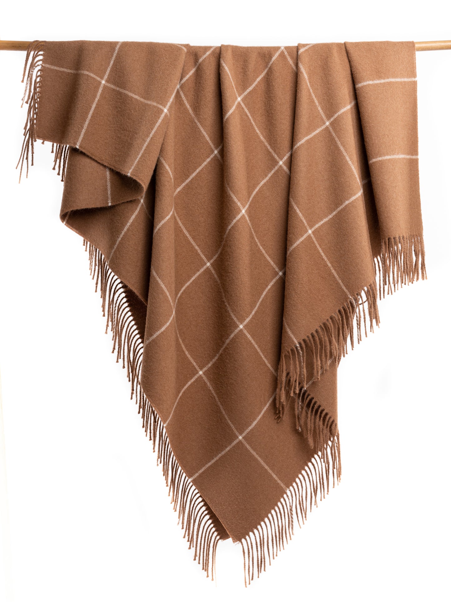 Eco-friendly Windowpane Alpaca Throw Blanket