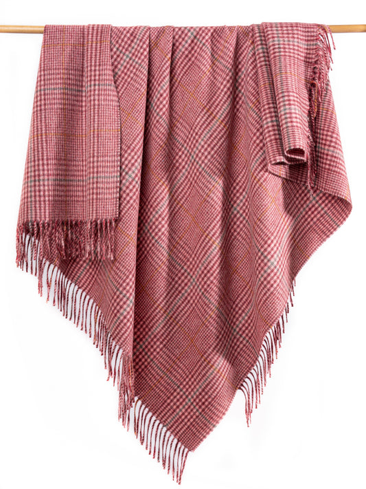 Alpaca Wool Check Throw Blanket