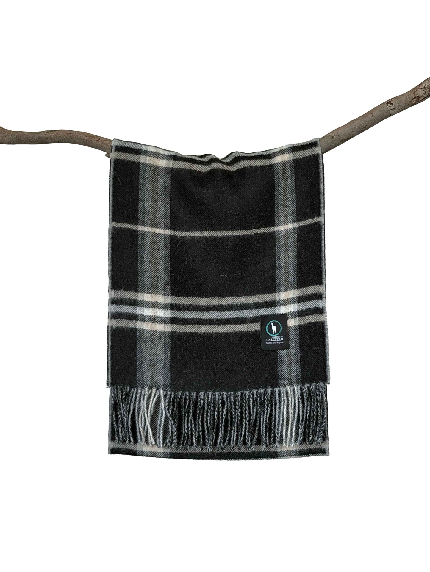 Double Sided Alpaca Check Scarf