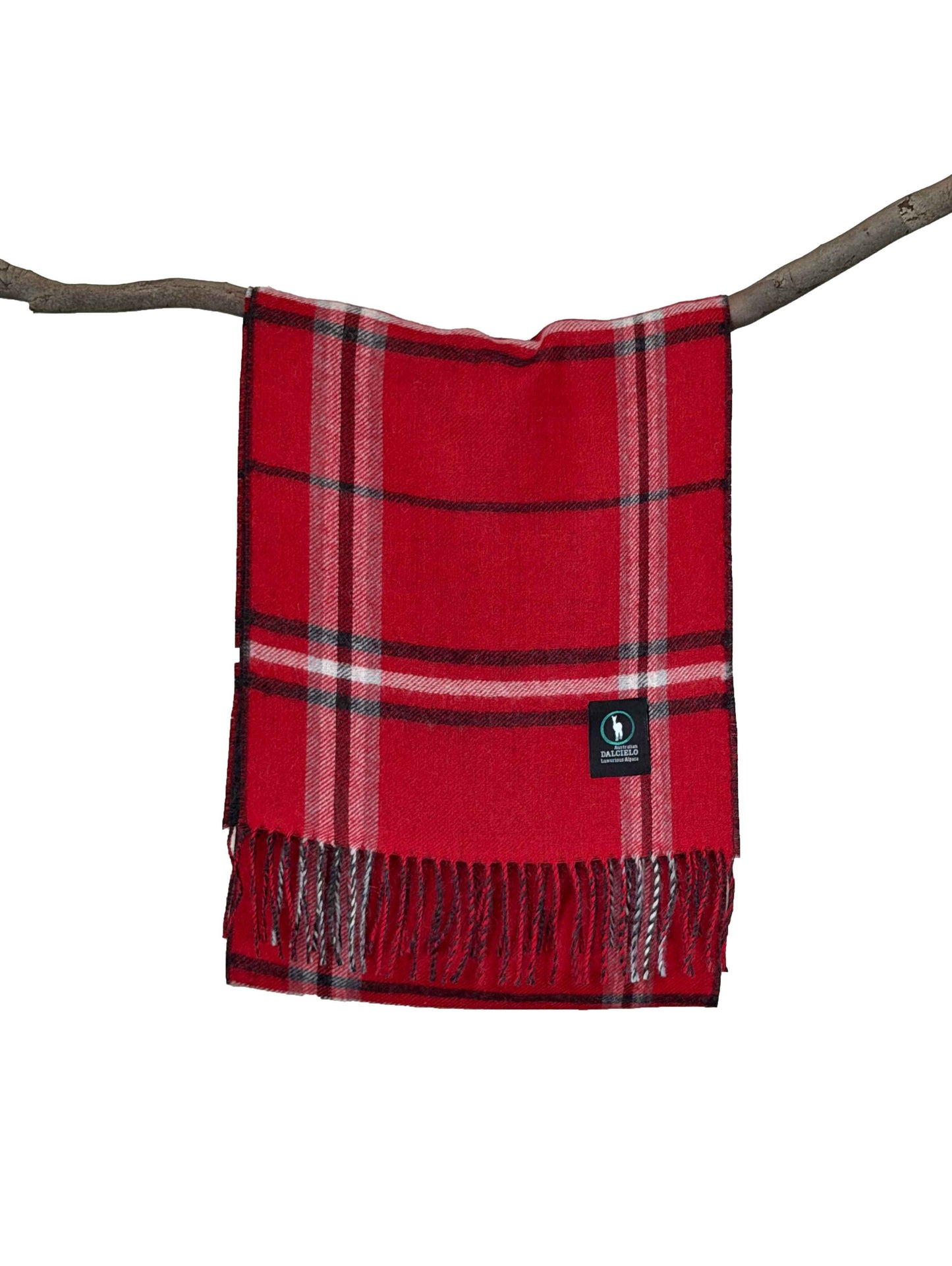 Double Sided Alpaca Check Scarf
