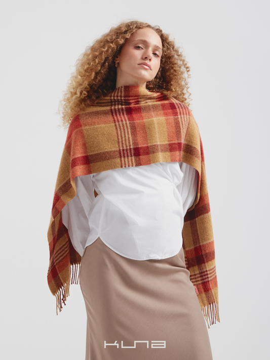 Check Alpaca Scarf