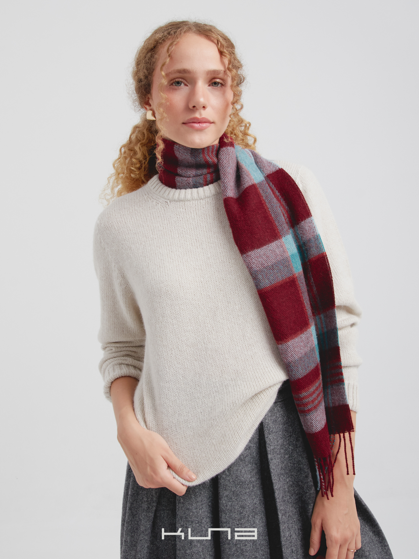 Check Alpaca Scarf