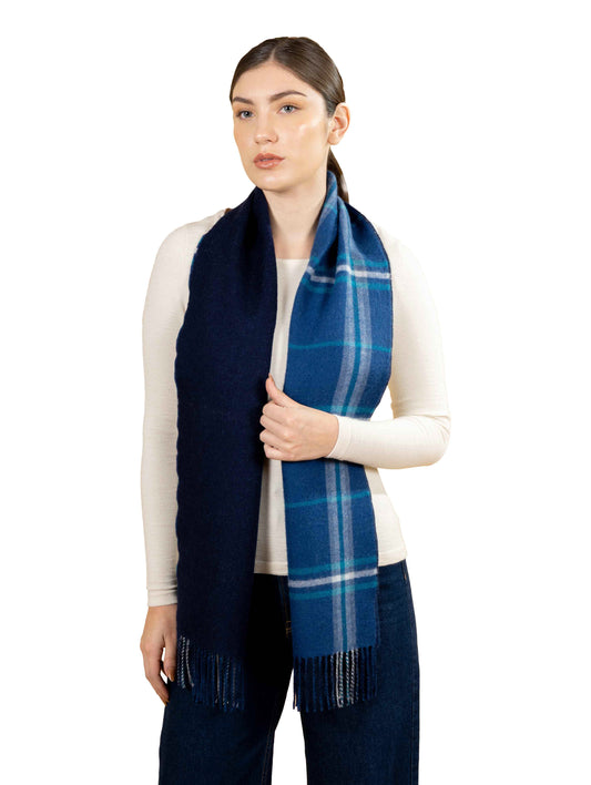 Double Sided Alpaca Check Scarf