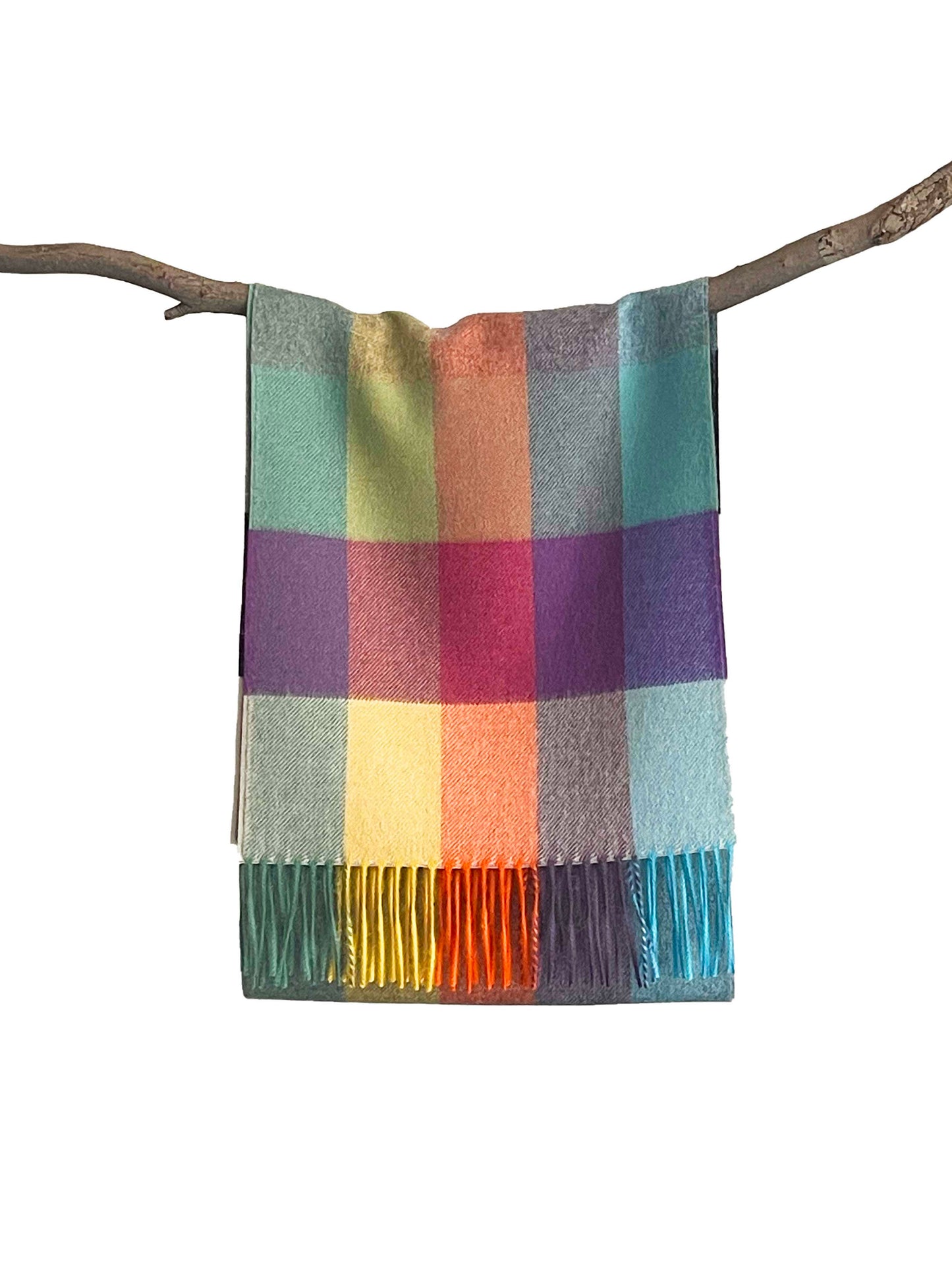 Dalcielo Alpaca Rainbow Check Scarf