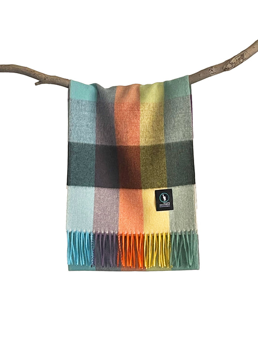 Dalcielo Alpaca Rainbow Check Scarf