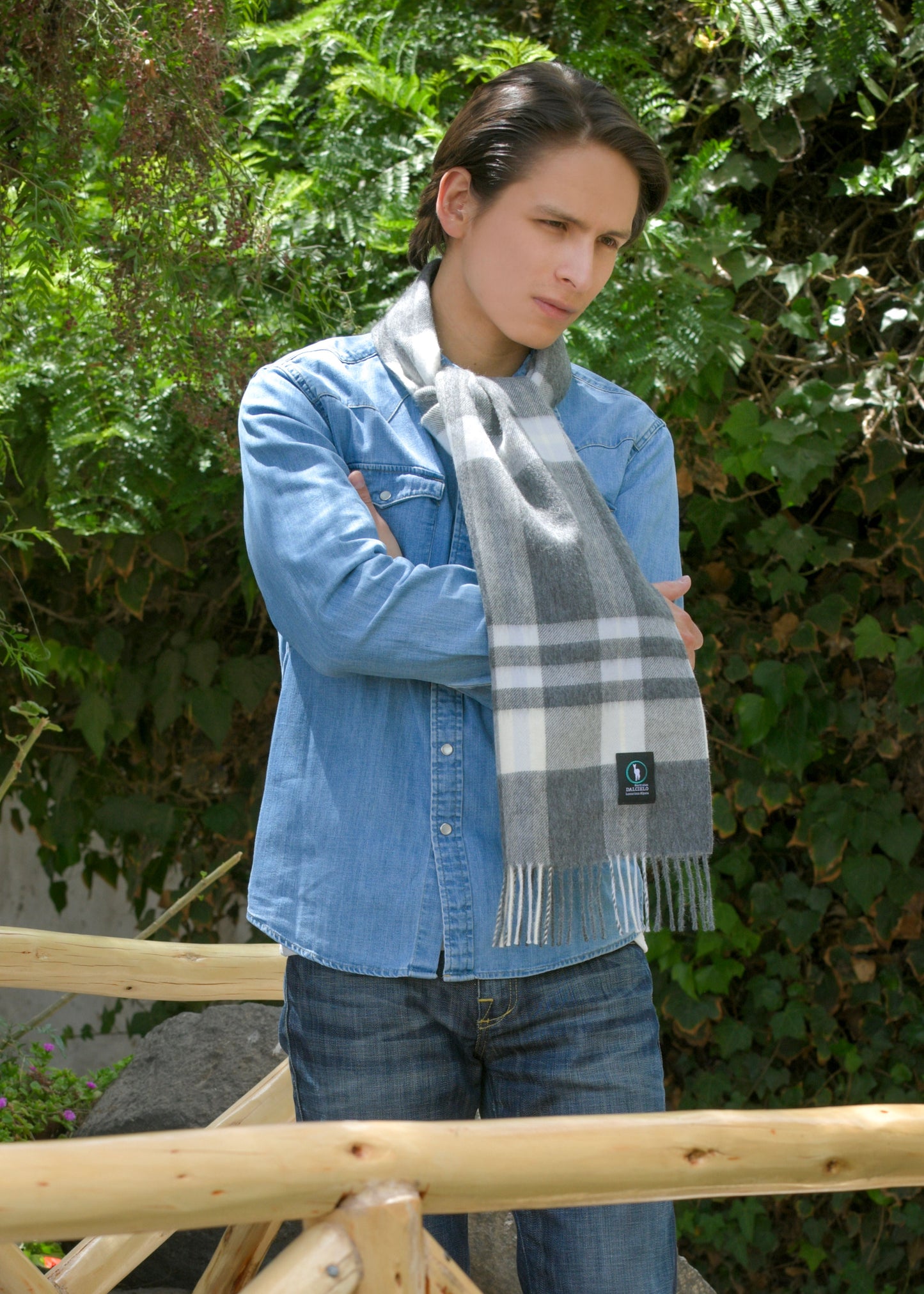 Dalcielo Alpaca Check Scarf D8