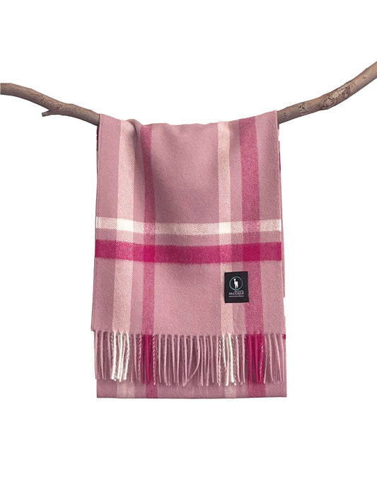 Dalcielo Alpaca Pink Check Scarf