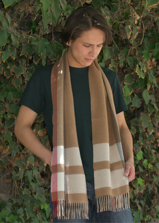 Dalcielo Alpaca Check Scarf L2