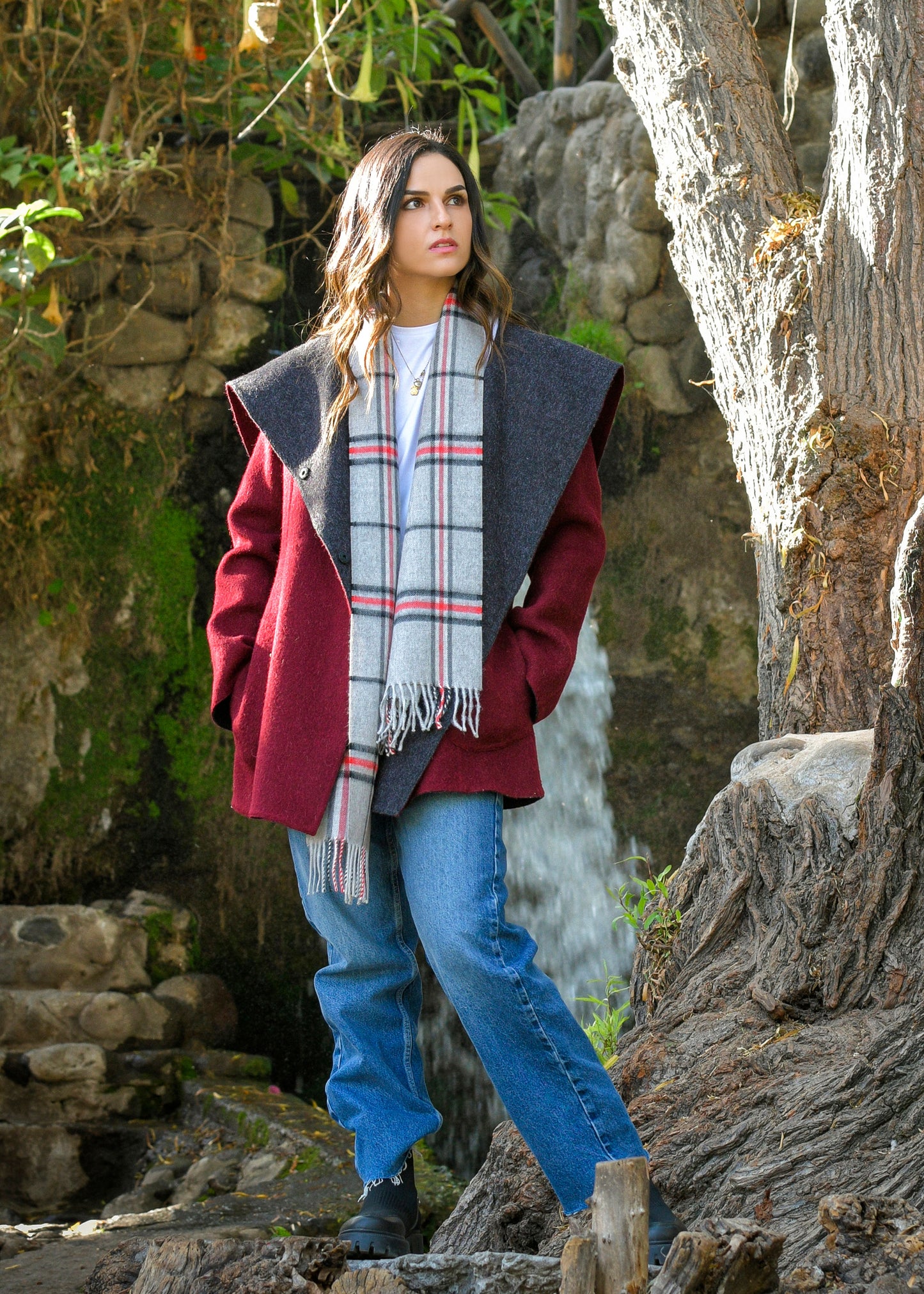 Dalcielo Alpaca Scarf Check L3