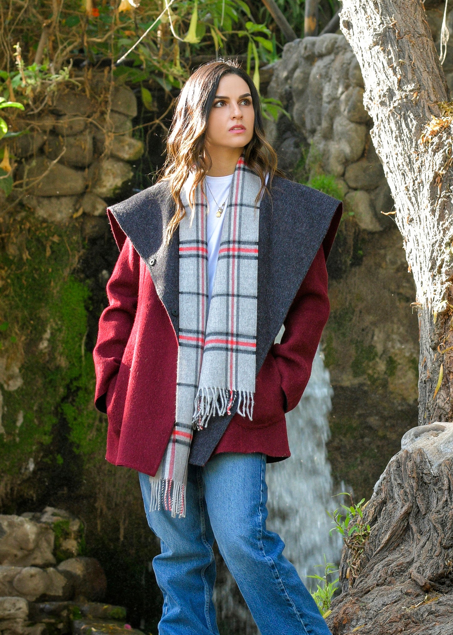 Dalcielo Alpaca Scarf Check L3