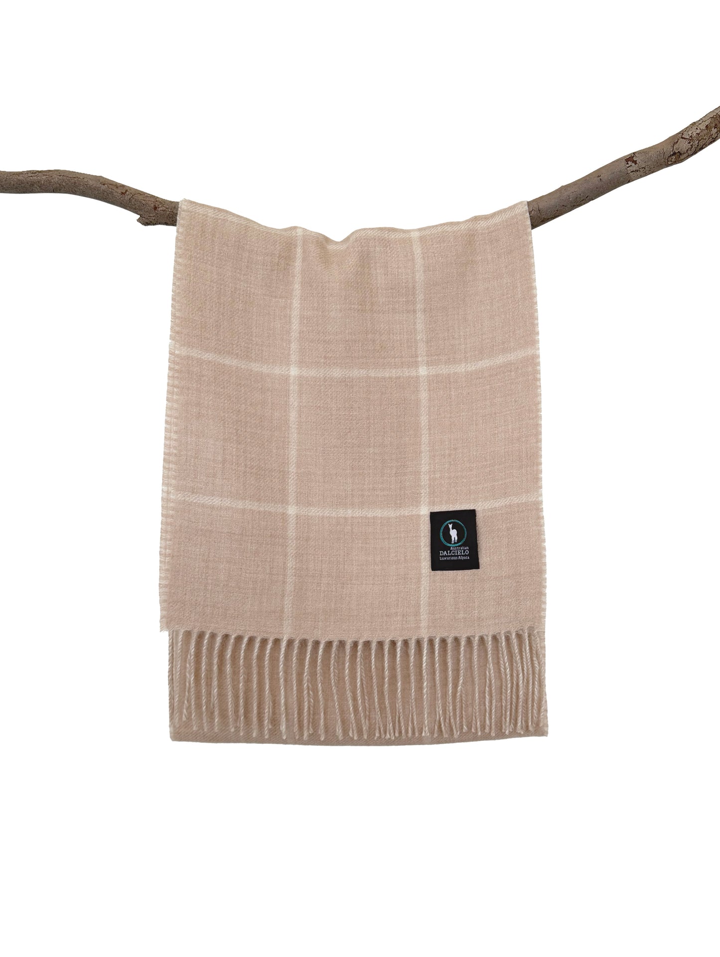 Dalcielo Baby Alpaca Windowpane Double Side Scarf