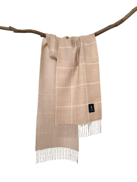 Dalcielo Baby Alpaca Windowpane Double Side Scarf