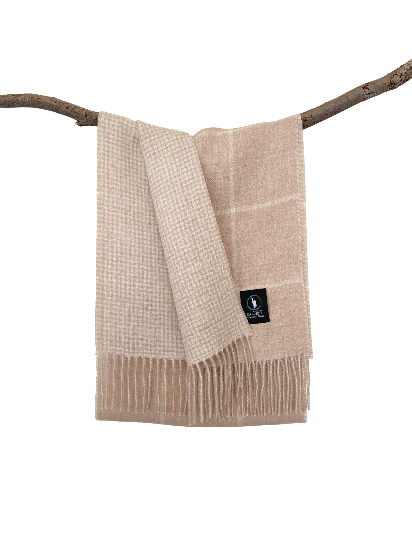 Dalcielo Baby Alpaca Windowpane Double Side Scarf