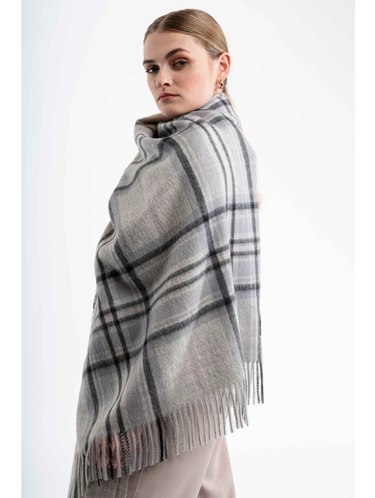 Luxurious Suri Alpaca Shawl Balmoral Check